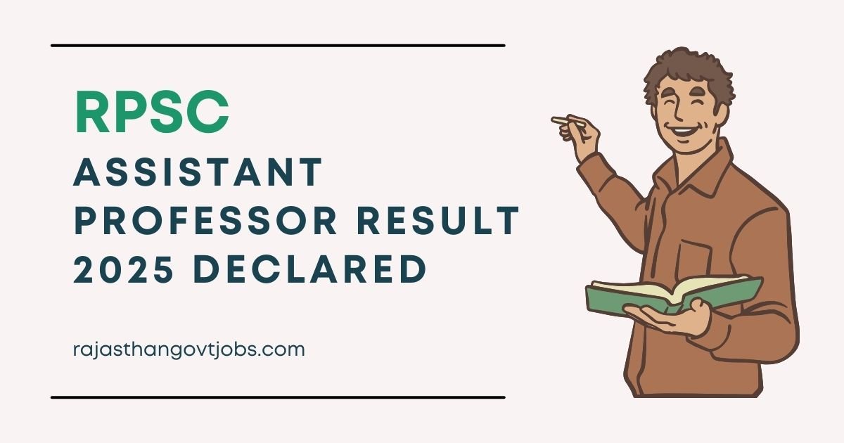 RPSC Assistant Professor Result 2025 released, candidates checking scorecard and merit list online